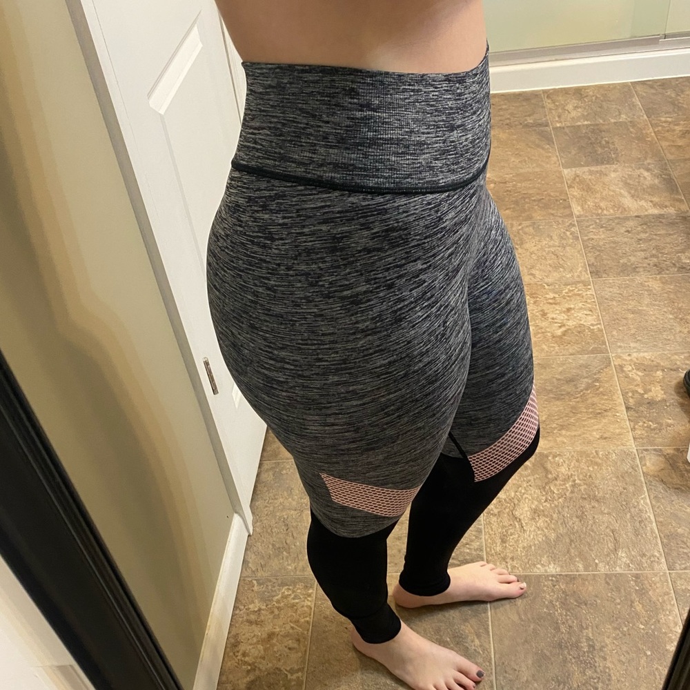 La Senza leggings, gray/pink/black, small